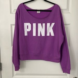 PINK off the shoulder fleece sweatshirt